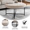Merrick Lane Almas 34-Inch Round Tufted Cotton Linen Ottoman with Durable Metal Frame